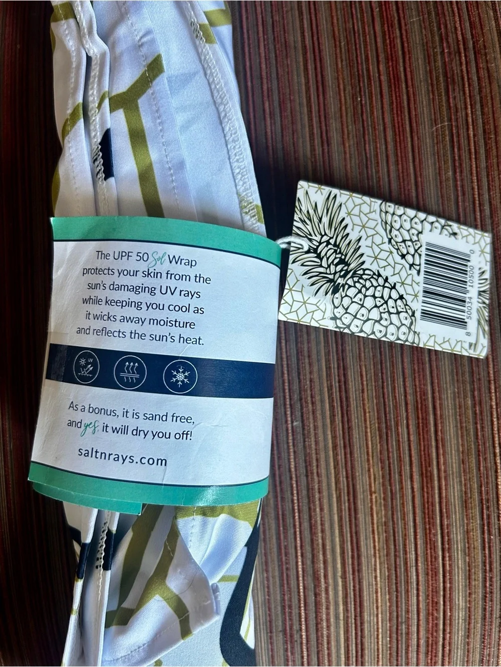 Salt n Rays UPF 50 Sun Protective Towel & Wrap in warm Welcome Pineapple NEW
